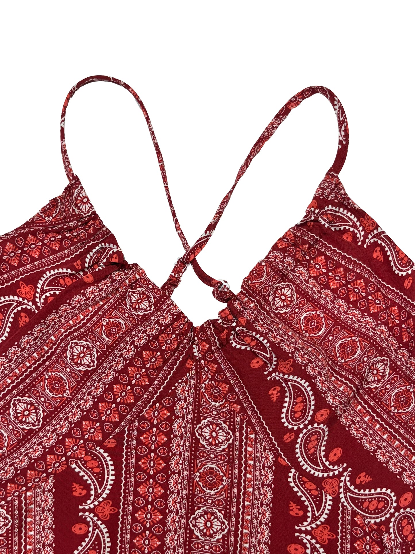 Boho Ethnic Frill Trim Maxi Dress