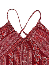 Boho Ethnic Frill Trim Maxi Dress