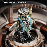 FUNXINEE 1296Pcs Motorized Owl Bricks Advanced Building Challenge Light Glowing Eyes Kinetic Motion MOC Display Collectible Gift