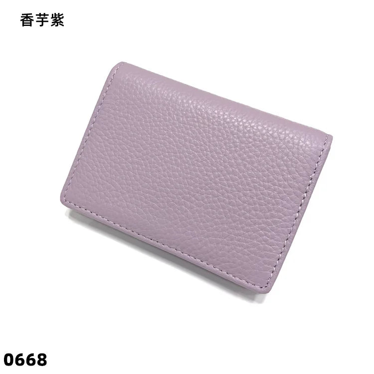 Dropshipping Custom Name Genuine Leather Men Women Business Card Holder Bifold Credit Card Case With ID Window
