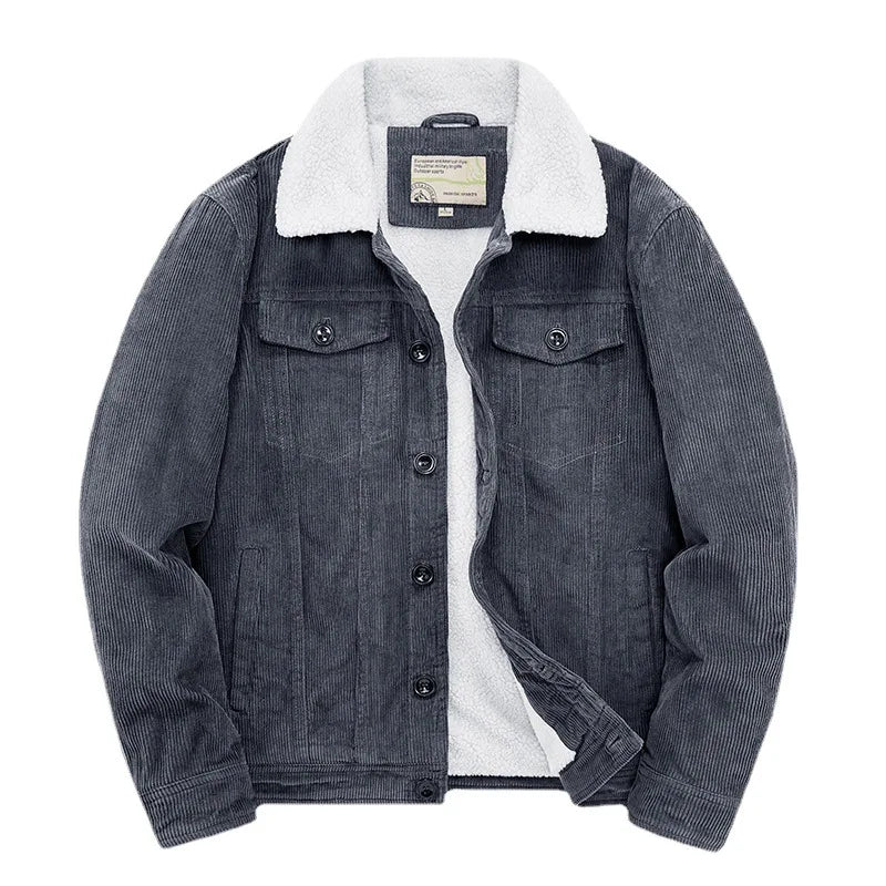 Men's Corduroy Zip-Up Winter Jacket