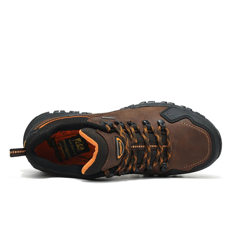 MERRTO Cowhide Outdoor Men Hiking Shoes Trekking Hunting women Tourism Mountain Breathable Climbing Sneakers Tactical boots