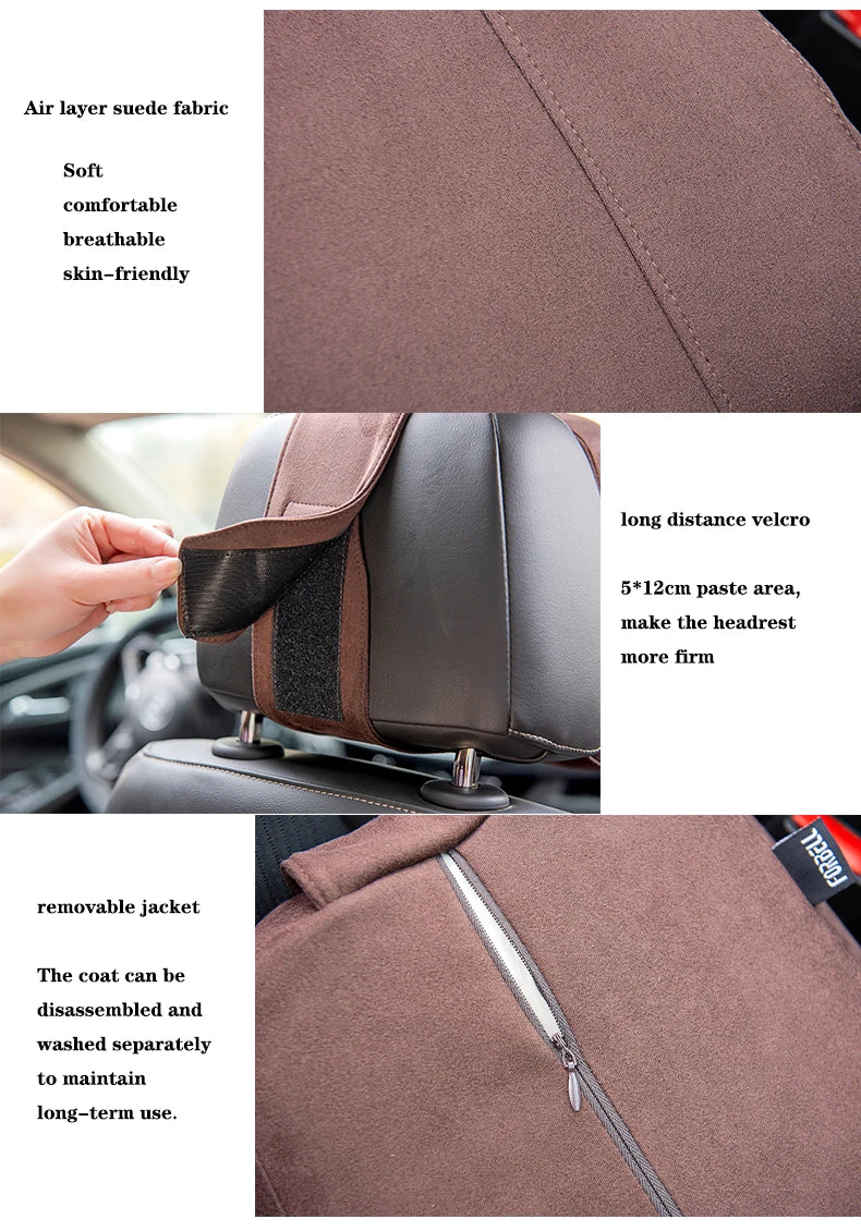 Forbell Car Headrest Pillow Suede Fabric Car Neck Pillow Car Seat Pillow Rest Headrest Memory Foam Headrest Car Accessories