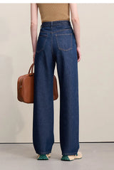 AMII Women's Barrel Jeans – Retro Straight Denim Trousers