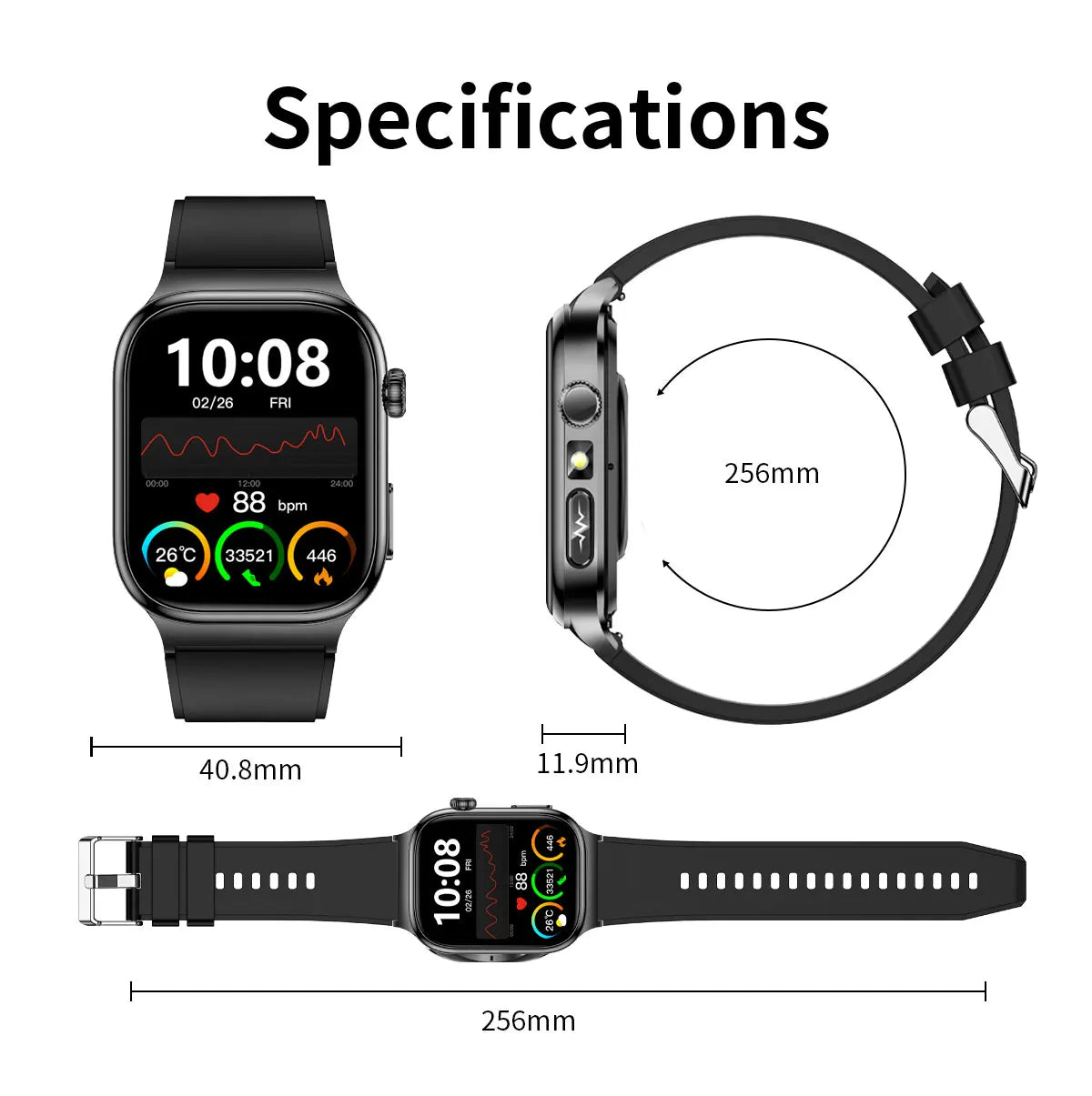 2026 New Accurate Diagnosis Smart Watch Body Fat ECG Blood oxygen BP Health Sport HD AMOLED Screen Call Smart Watches man woman
