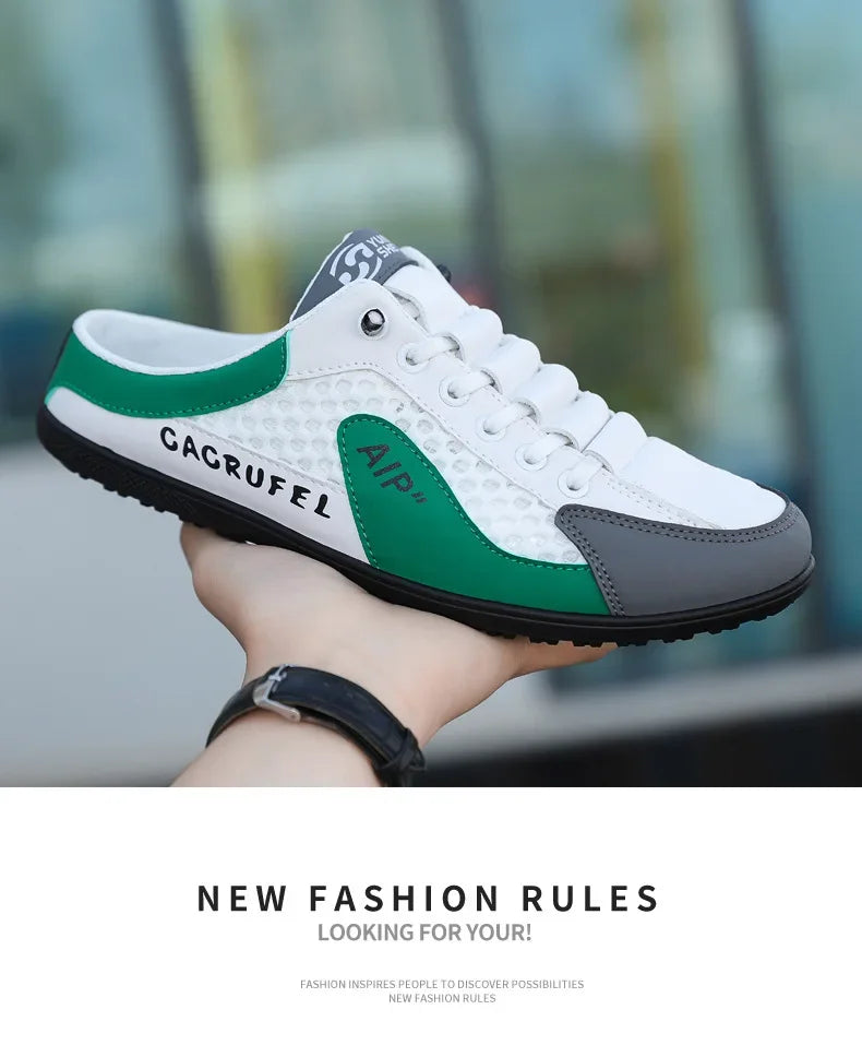 Men's Fashion Soft-Sun Half Slippers Summer Men Trendy Bottom Casual Shoes Soft Sole Support Shoes Sneakers Men's Shoes