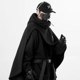 Oversized High-Collar Techwear Pullover Hoodie