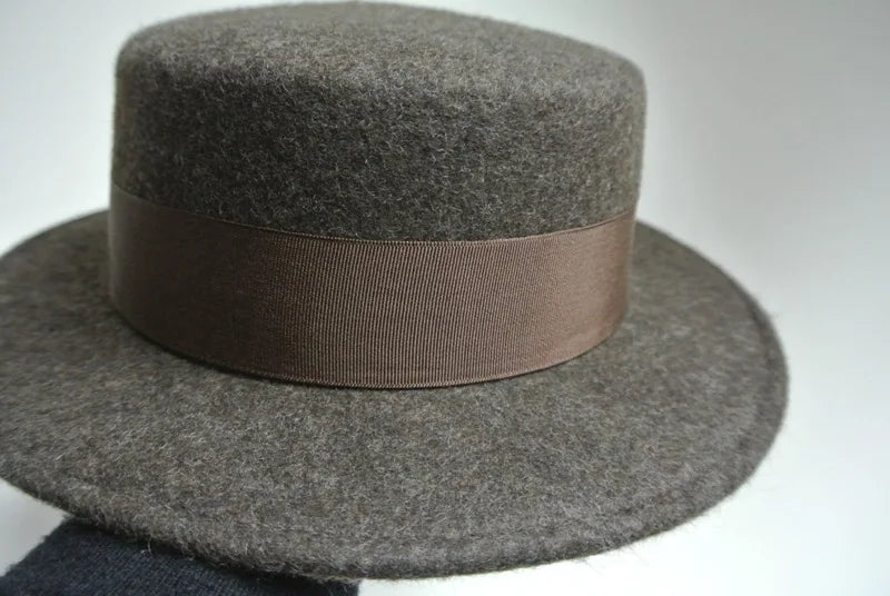 Wool Felt Fedora & Boater Hat – Wide Brim, Unisex