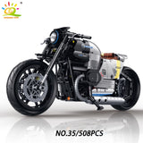 HUIQIBAO 1:8 Classic Motorbike Building Blocks High-tech Model Moto City Racer Bricks Toy for Kid Boy Children Adult MOC Car Set