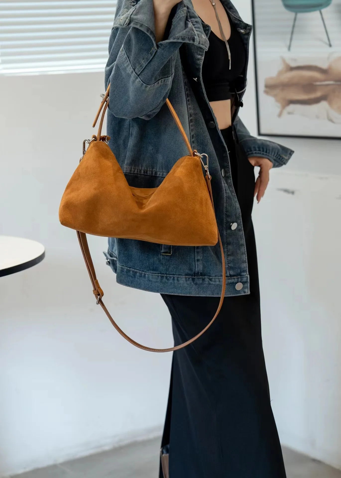 Luxury Suede Boston Tote