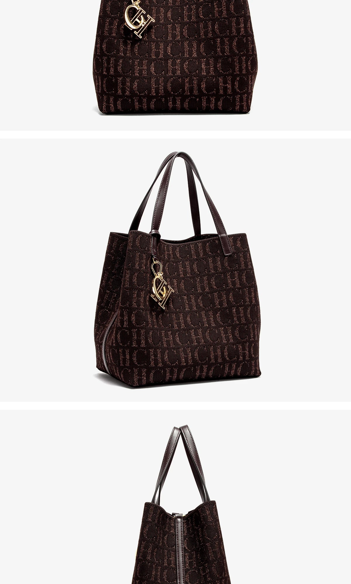 Trendy Solid-Color Women's Bucket Bag - Large Capacity Letter Print Design with Detachable Strap  Inner Card Pockets