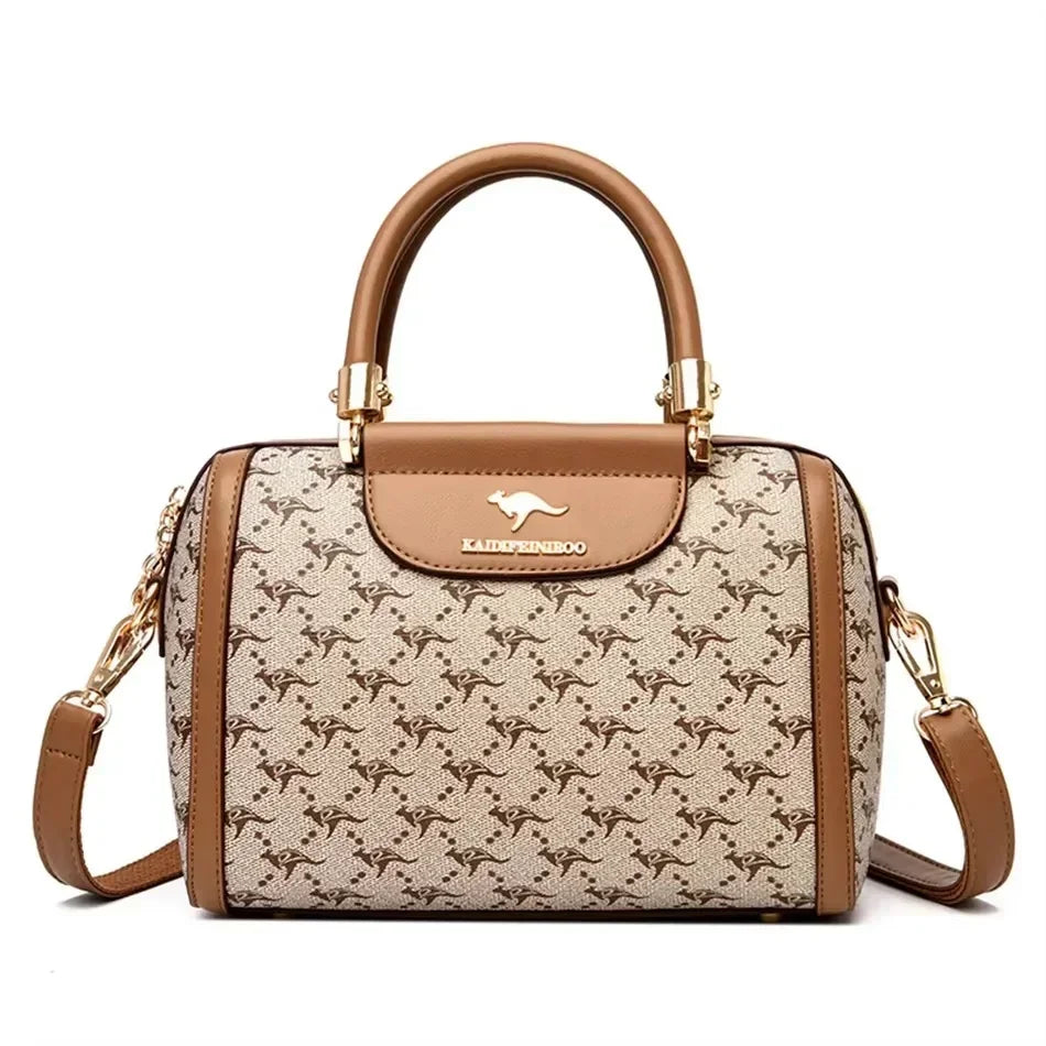 Luxury Handbag Fashion Print Large Capacity Soft Leather Women Shoulder Crossbody Bag Leisure Designer Ladies Purses and Handbag