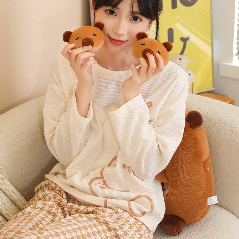 New Capybara Shark Shaped Snack Bag Plush Toys Super Soft Cartoon Squishy Pillow Funny Food Dolls Birthday Gifts Room Decor