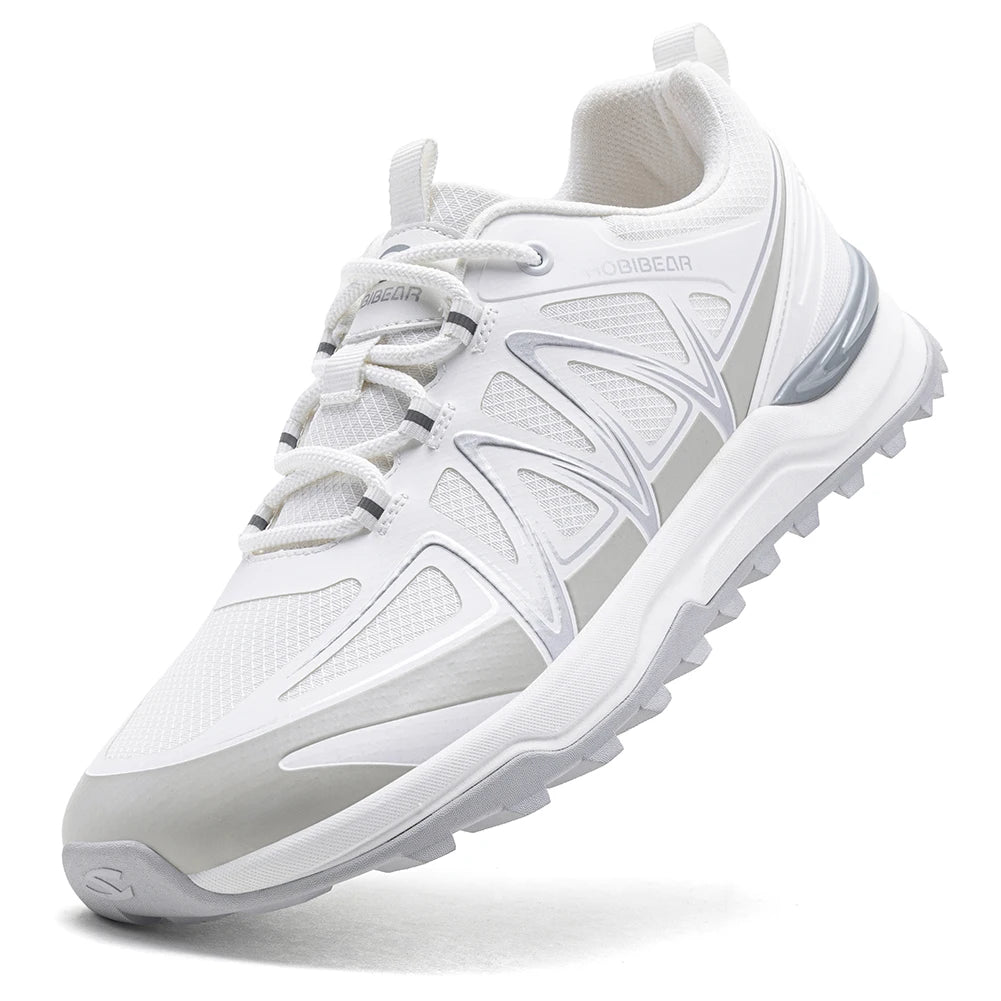HOBIBEAR Unisex Wide Width Hiking Sneakers Outdoor Trail Running Shoes Artificial Leather Non Slip Lace-Up Walking Sneaker