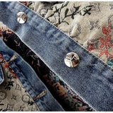 Retro Jacquard Denim Jacket | USA-Made Women's Cropped Spring Coat