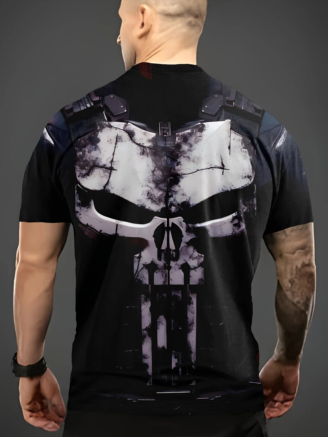 Marvel Men’s Punisher Graphic T-Shirt - Breathable Casual Sports Tee