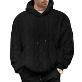 Autumn and Winter Leisure Men's High Street Jacquard Double-Sided Velvet Hooded Sports Trend Pullover Sweater Jacket