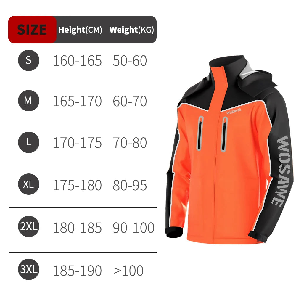 WOSAWE Unisex Waterproof Riding Rain Jacket | Reflective