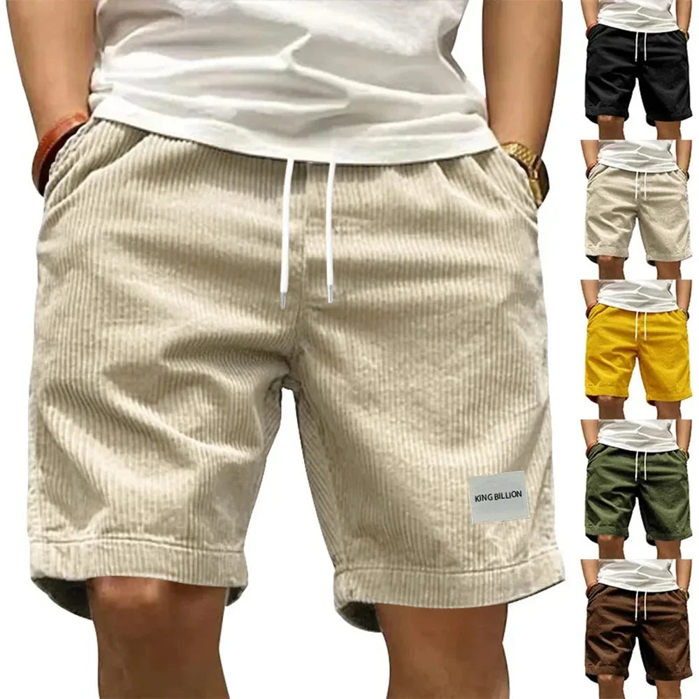 Men's Cotton Cargo Shorts with Elastic Waist