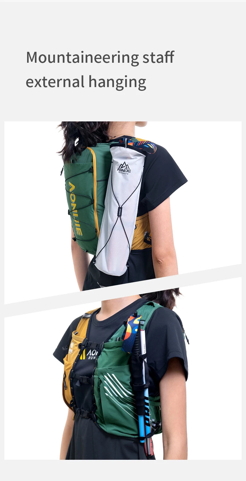 AONIJIE C9116-10L Hydration Pack Backpack High Capacity Marathoner Running Race Hydration Vest Lightweight for Men and Women