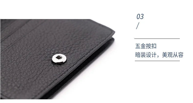 Dropshipping Custom Name Genuine Leather Men Women Business Card Holder Bifold Credit Card Case With ID Window