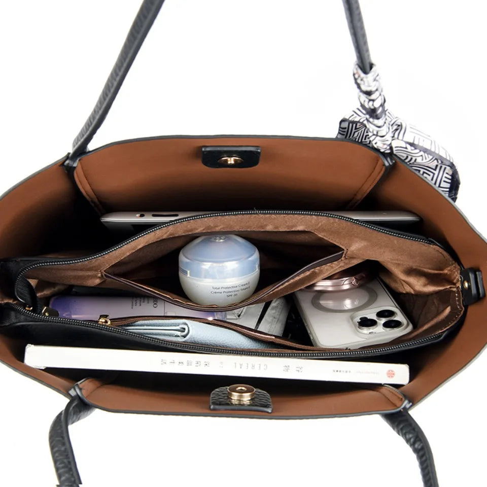 Genuine Soft Leather Tote Bag Women's Large Capacity Carrying Bags Designer Handbag Vintage Shoulder Bag Brand Commuting Bags