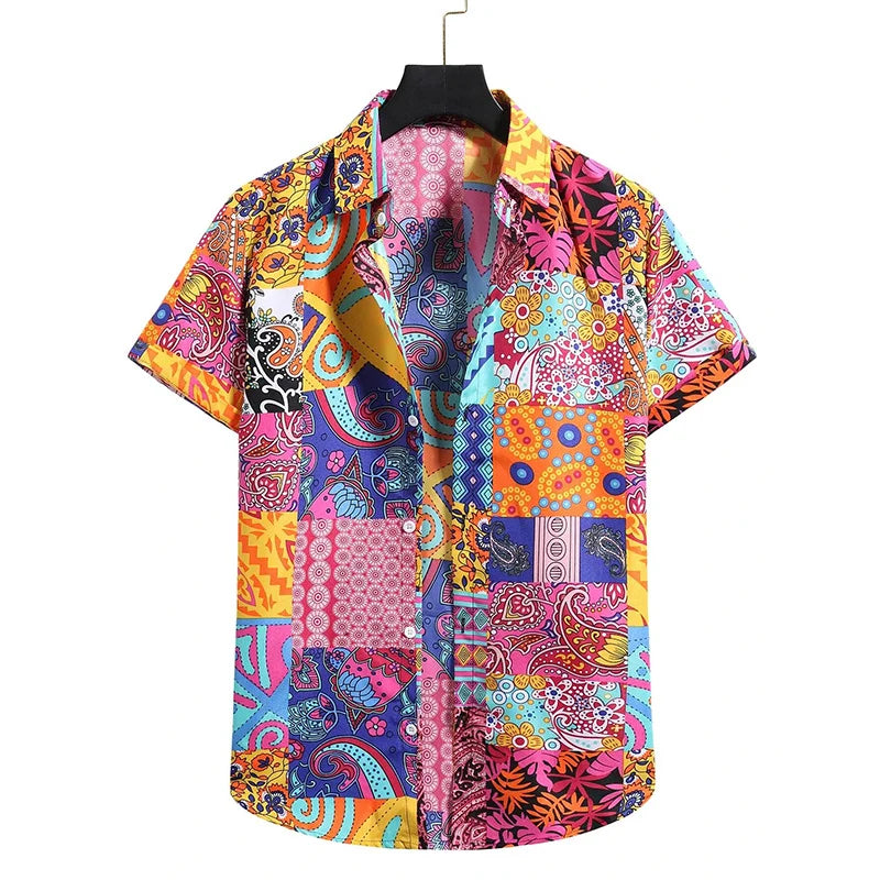 Men’s Summer 3D Graffiti Blossom Shirt