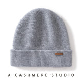 100% Cashmere Beanie Hat – Unisex Knit Winter Cap