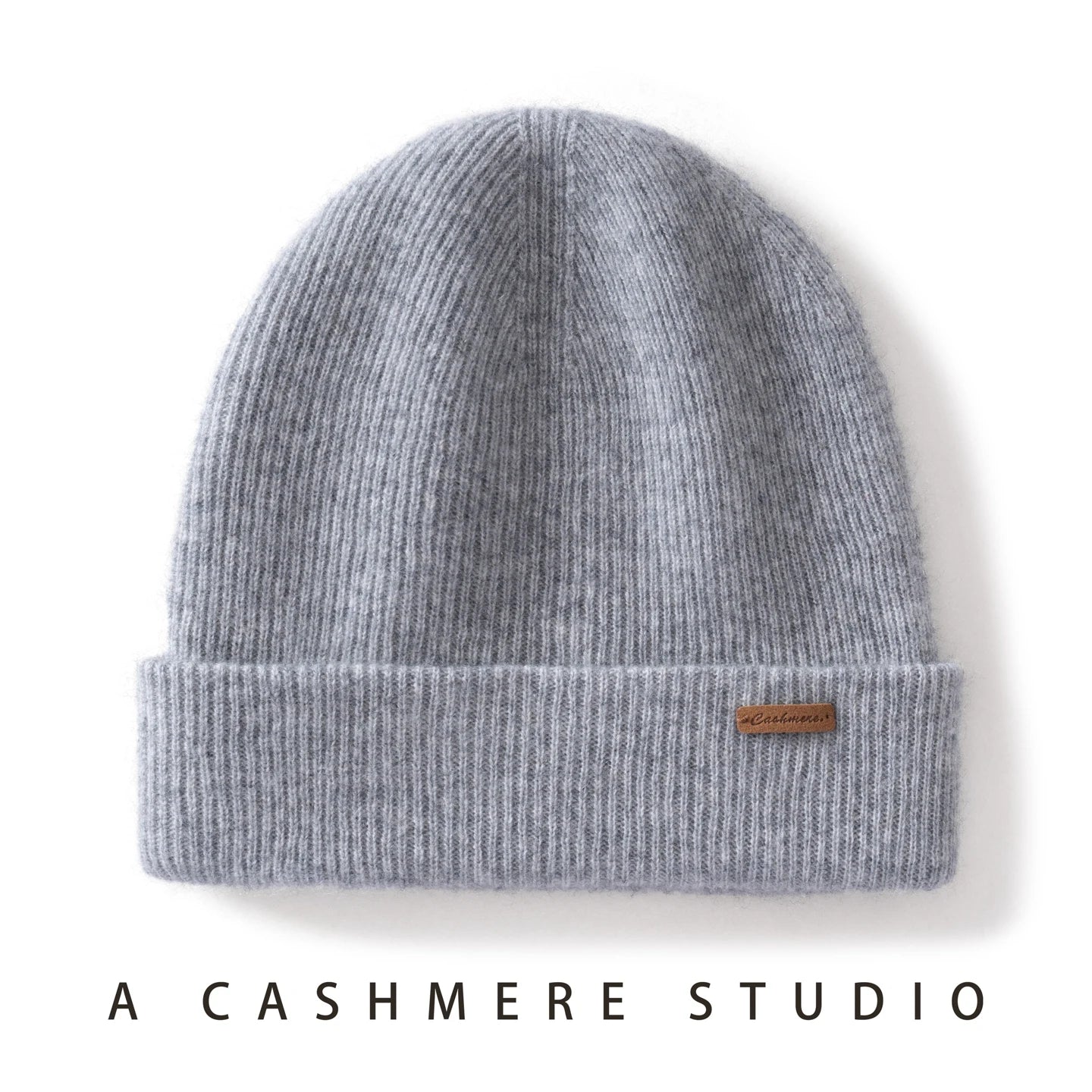 100% Cashmere Beanie Hat – Unisex Knit Winter Cap
