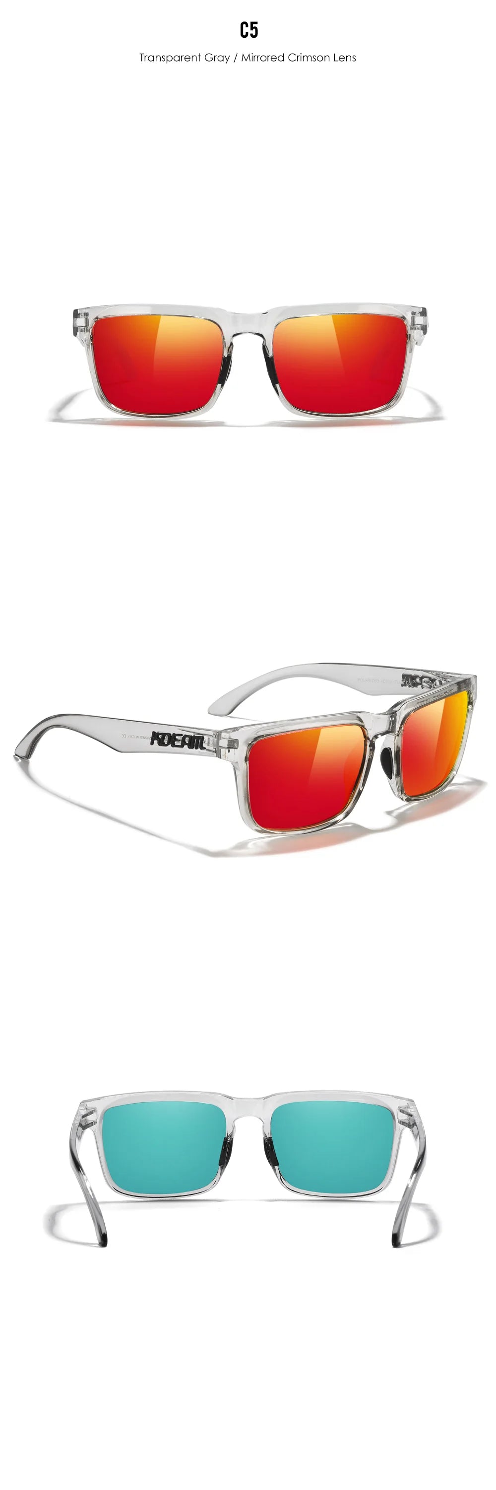 KDEAM Large Size Men's Sunglasses Polarized Photochromic Night Vision Goggles Oversized Sun Glasses With 154mm Width KD332 PLUS