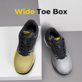 FitVille Wide Men's Golf Shoes Non-Slip Wear-Resistant Comfortable Pickleball Sports Shoes Suitable for Swollen Feet Relieve Toe
