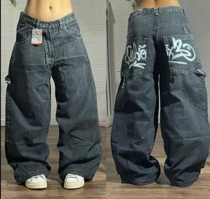 Harajuku Vintage Washed Gray Jeans