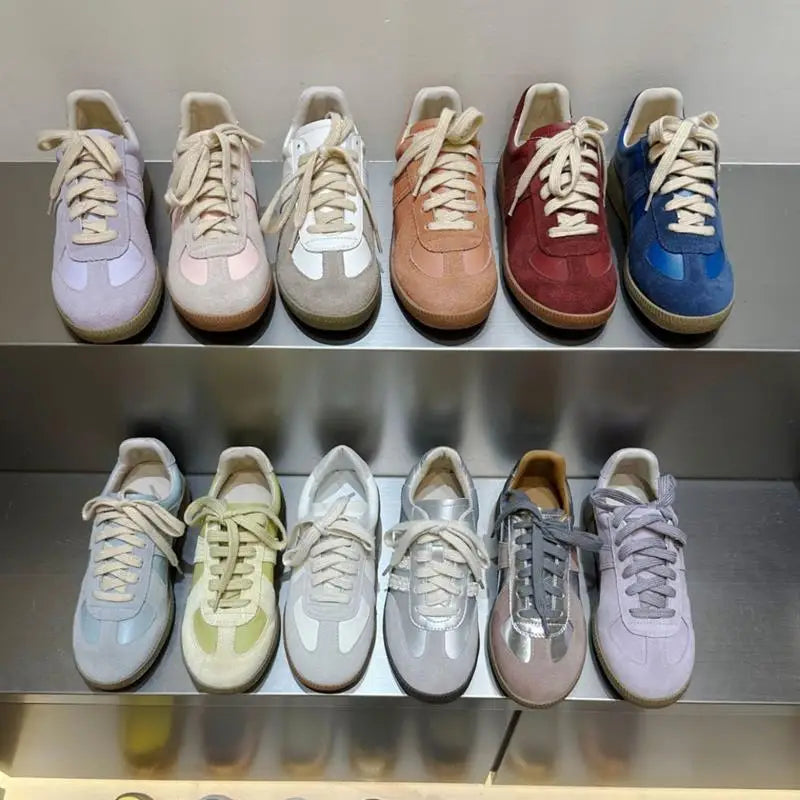 MORAZORA 20 Colors Ins New Genuine Suede Leather Women Flats Lace Up Colors Spring Summer Flat Shoes Casual Sneakers Footwear