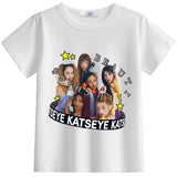 New KATSEYE Children's Summer Clothing for Infants and Toddlers - Round-neck, Lightweight, Short-sleeved T-shirt Top