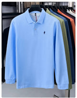 Premium Cotton Embroidered Long Sleeve Polo Shirt