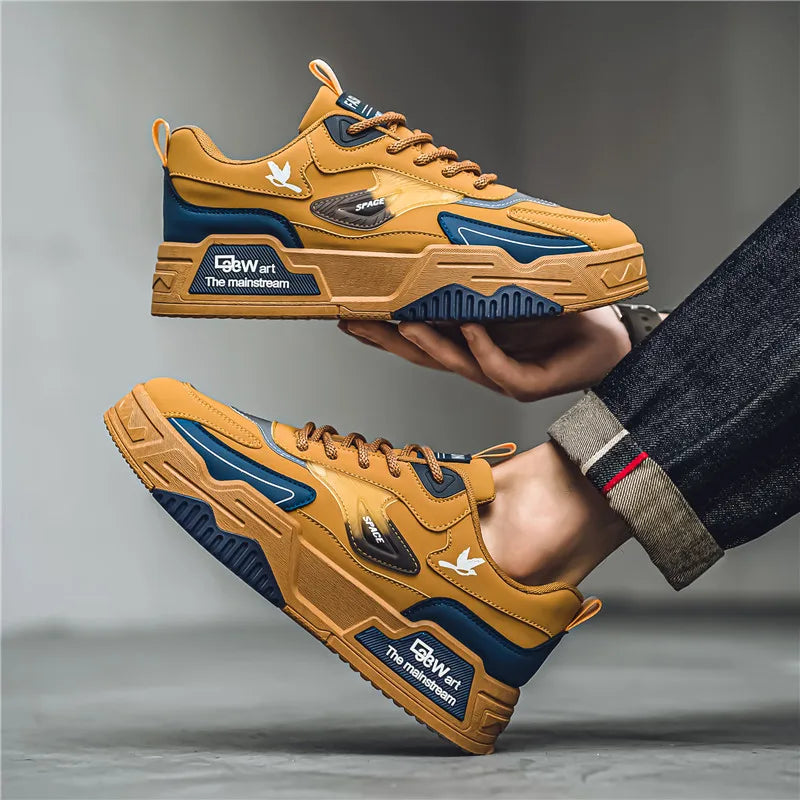 Men's Leather Low-Top Casual Sneakers