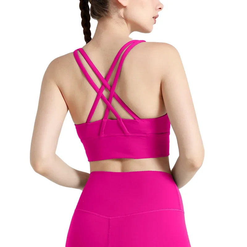 Women's Cross-Back Yoga Sports Bra
