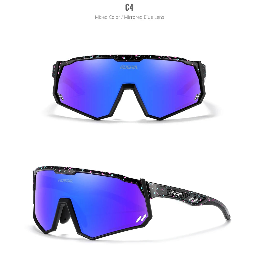 KDEAM High-End Sports Sunglasses Polarized Men's Cycling Glasses Dismountable TR90 Frame And Nose Pads Easy To Exchange