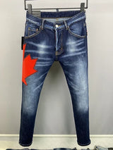 ICON BRAND Men Jeans Dsq2 Denim Pants Hole Slim Pencil Trousers Buttons Party Clothes coolguy D2 JEANS for husband blue