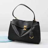 Minimalist Luxury Korean Soft Leather Flap Bag Women Detachable Crossbody Strap Large Capacity Office Daily Commuter Hand Purse