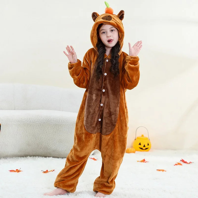 Kids' Capybara Flannel Onesie