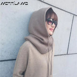 Women's Wool Blend Beanie & Hooded Scarf Set