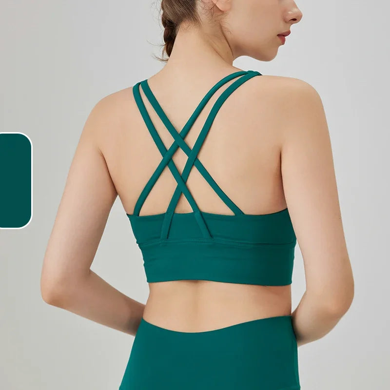 Women's Cross-Back Yoga Sports Bra