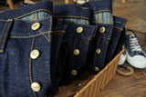 SAUCE ZHAN Mens Jeans Rainbow Sanforized Selvedge Denim Jeans Man Python Skin Labels Regular Fit 14 Oz