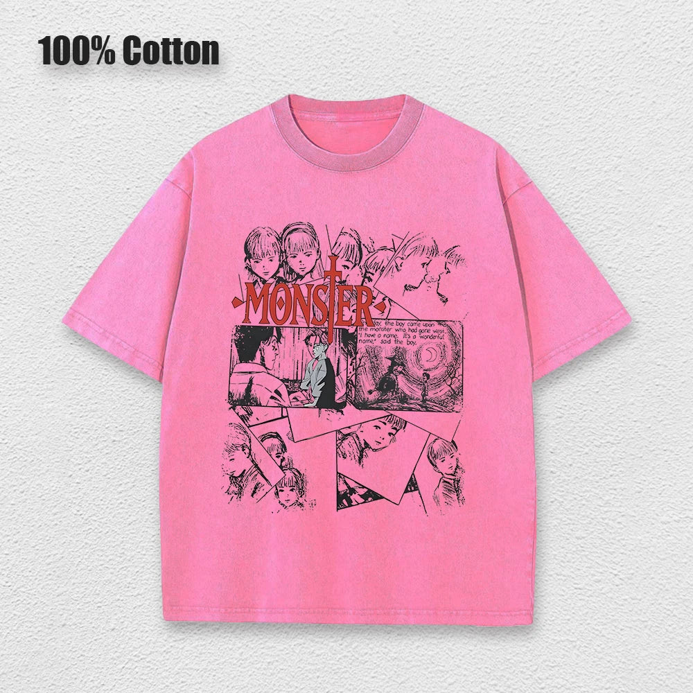 Anime Monster Washed Cotton Unisex T-Shirt