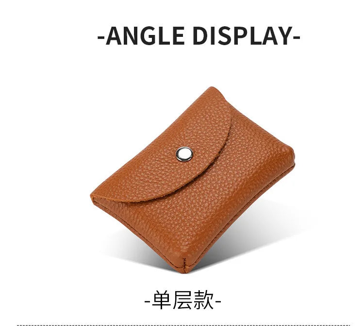 Custom Letters Fashion Women Short Wallet Genuine Leather Double Wallet Small Coin Purse Mini Credit Card Holder Key Storage Bag