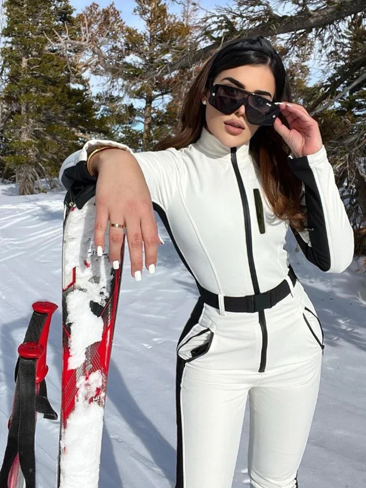 Waterproof Patchwork Ski Jumpsuit - Windproof Winter Overall