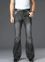 Men's Flared Jeans with Mid-Rise Waist