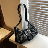 Y2K Retro Pleated Hobo Shoulder Bag for Women Hot Selling Maillard Style Underarm Bag Clutch Handbags for Travel Work Shopping