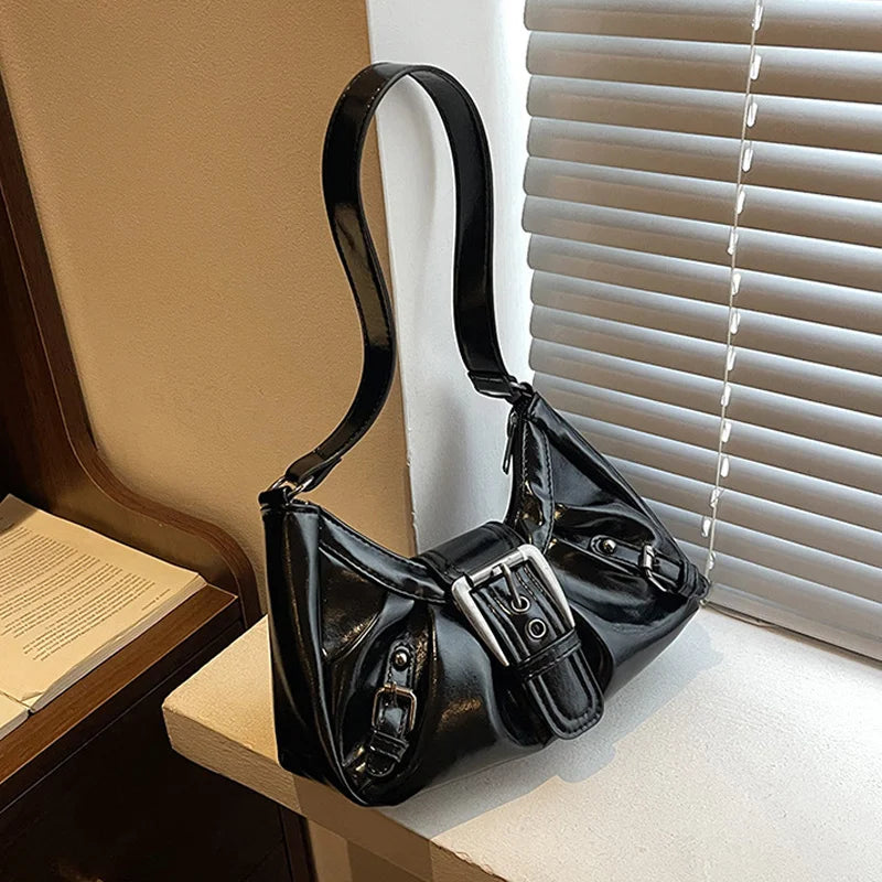 Y2K Retro Pleated Hobo Shoulder Bag for Women Hot Selling Maillard Style Underarm Bag Clutch Handbags for Travel Work Shopping